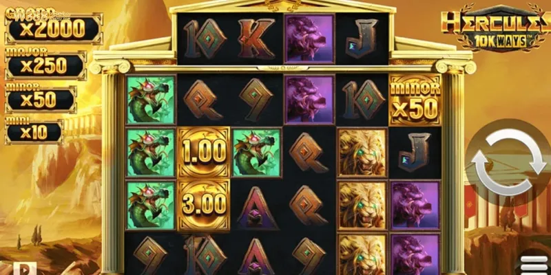 Một số biểu tượng và đường trúng thưởng trong hercules slot