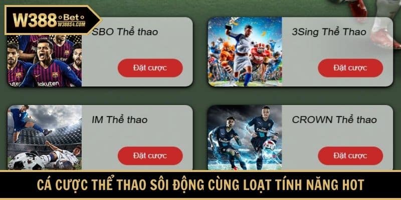 Cá cược thể thao sôi động cùng loạt tính năng hot