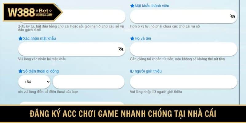Đăng ký tài khoản chơi game nhanh chóng tại nhà cái