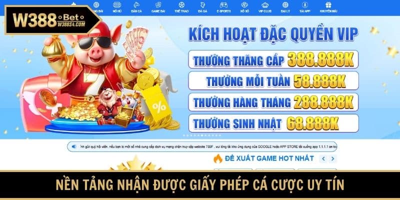 Nền tảng nhận được giấy phép cá cược uy tín